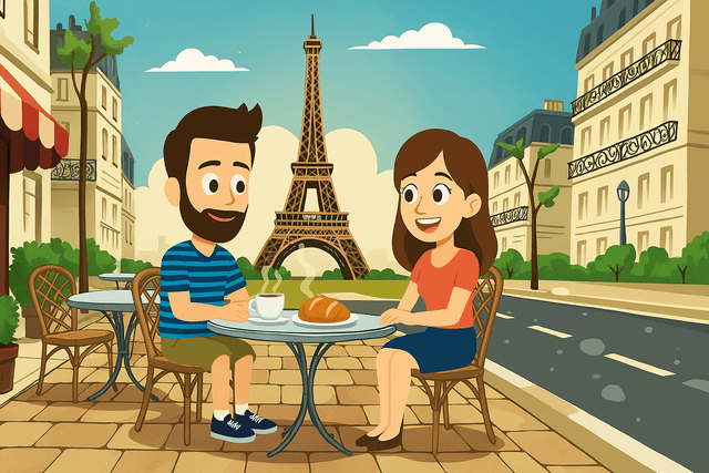 Man having lunch at a Paris Cafe